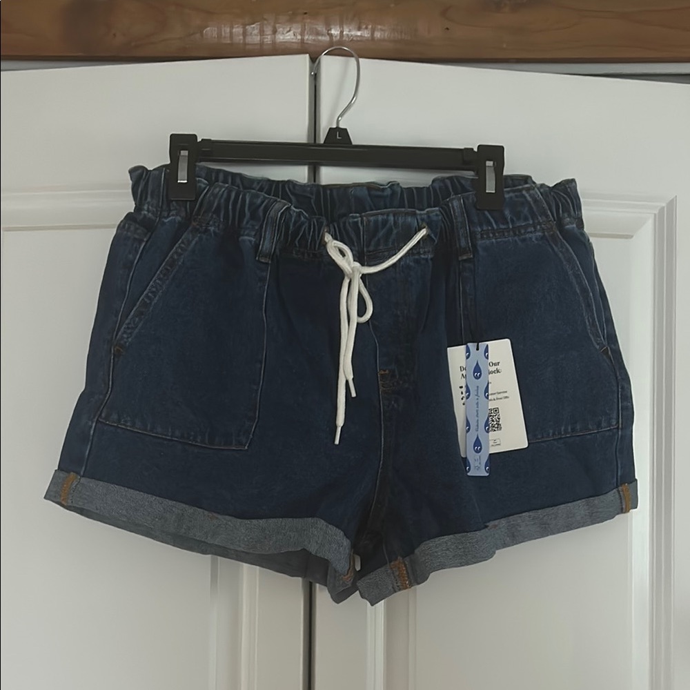 Cider Blue Jean Shorts with Rolled Hems